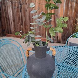 Ceramic vase grey, boʻ hoo style