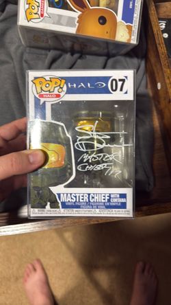 Signed Halo Master Chief with Cortana Pop