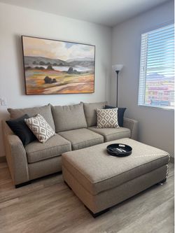 Sofa + Ottoman Living Room Set
