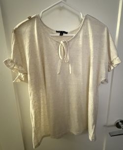 Beige Short Sleeve Blouse