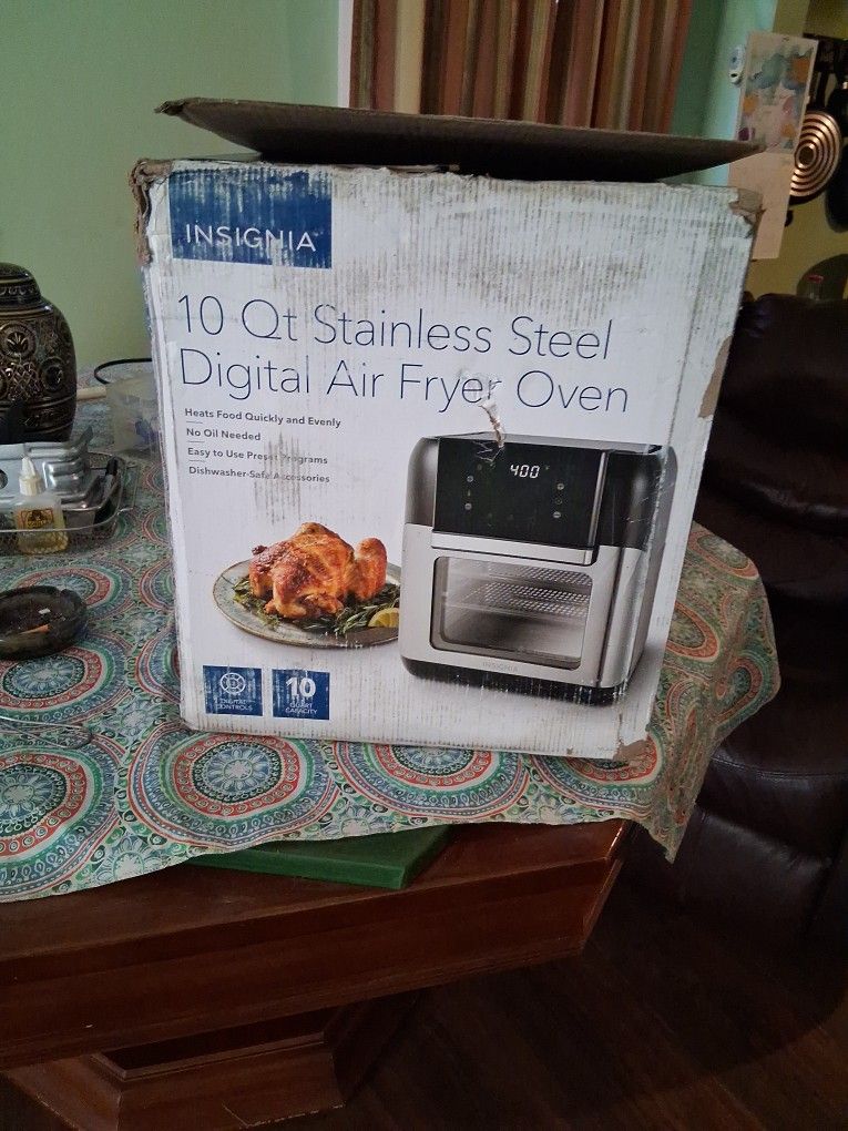 New 10 Inch Stainless Steel Digital Air Fryer Oven, 10 Quart