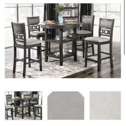 Gray Counter Height Dining Table Set