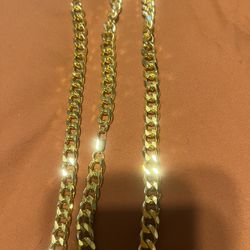 Stainless Steel Gold Plated  22”Chain And Bracelet 7,5”. Not Tarnish Or Fading.