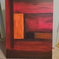 Abstract Painting. Canvas With Wood Frame. Great Condition. 28"x22" Perfect Piece For Office Or Home.