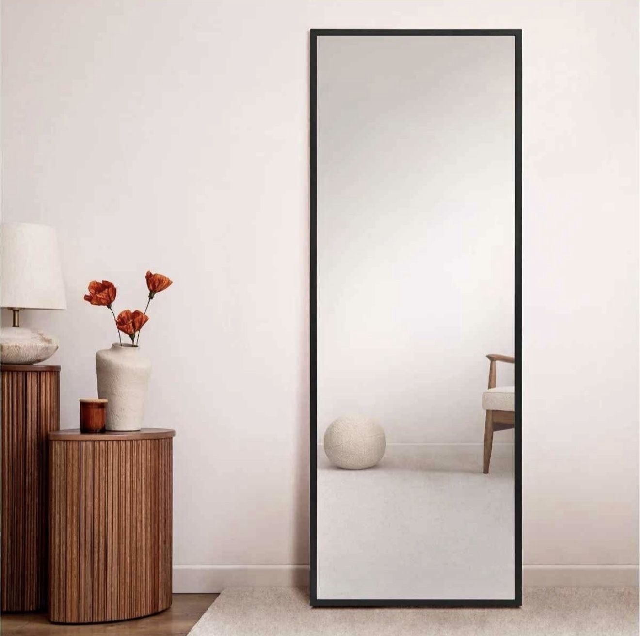 Large Modern Black Frame Wall Mirror