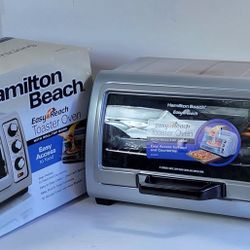 Hamilton Beach 6-Slice Countertop Toaster with Easy Reach Roll-Top Door, Bake Pan, Silver#327