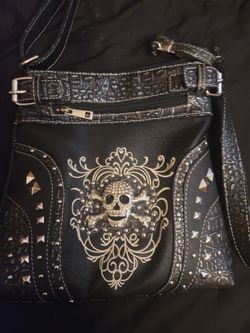 Consealed Carry Skull Purse Studded Crossbody Bag