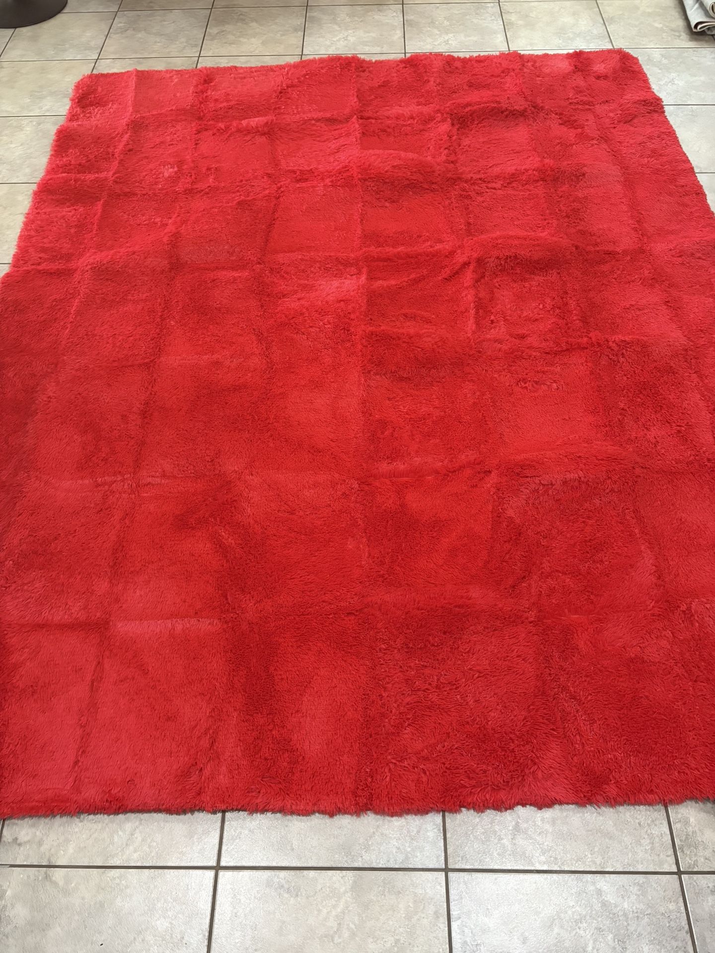 8x10 Red Shaggy Area Rug 