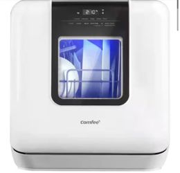 Comfee' 16.5 in. White Electronic Countertop 120-volt Dishwasher with 7-Cycles, 2 Place Settings Capacity @838