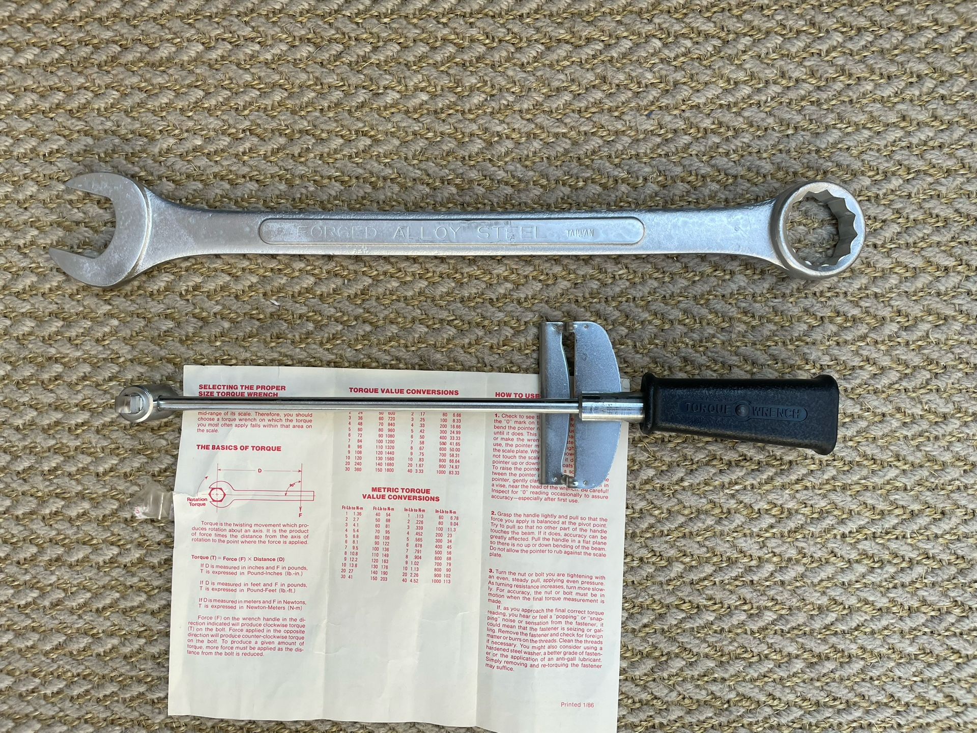 Sears Craftsman Torque Wrench or Big A #!  Open End-Box Wrench 1 1/2”. * See Description For Individual Prices