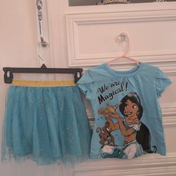 Disney Princess Little Girl's Jasmine T-shirt and Skirt