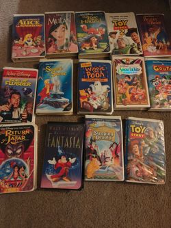 Walt Disney VHS lot / oop VHS lot toy story , fantasia , mulan ,  alice in wonderland low price