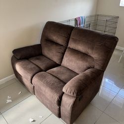 Reclining brown Love Seat 