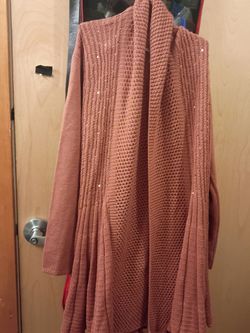 Dusty Rose Open Front Knit Cardigan