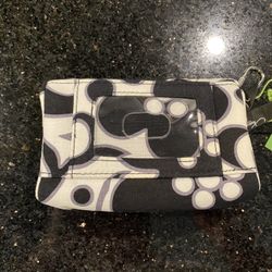 Vera Bradley Black & White Wristlet Wallet 