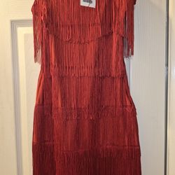 ADORABLE RED DRESS SMALL ADULT/ MEDIUM JUNIORS 