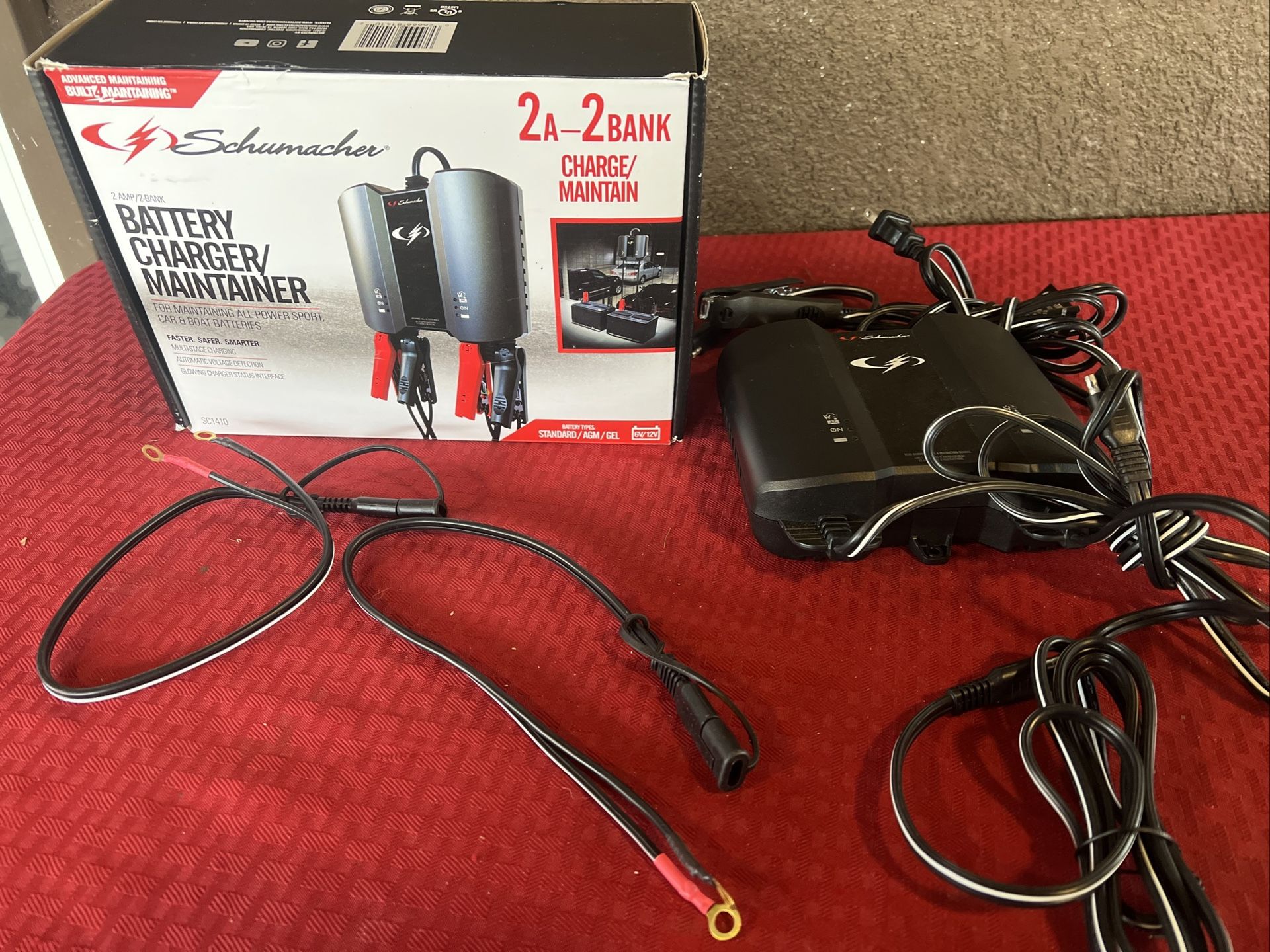 Car Battery Charger Maintainer Vehicle Automotive LED 2 Amp 2-Open Box