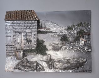 VINTAGE ITALIAN STERLING SILVER PLAQUE