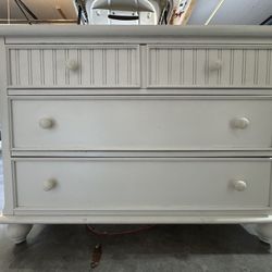 $70 White Pottery Barn Dresser. 32” Tall, 44” Wide & “18 Deep. 