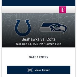 Seattle Seahawks VS Indianapolis Colts CHARTER SEATS