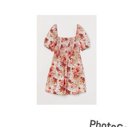H&M Puff Sleeve Floral Dress L