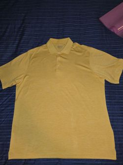 XL - Men's Yellow Polo Shirt with Classic Collar Golfer's Shirt