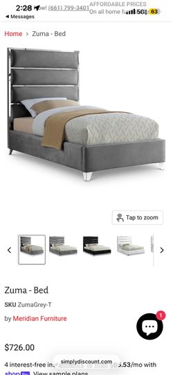 2 twin size zuma grey bed frame, used but in perfect condition, 2 for 500$
