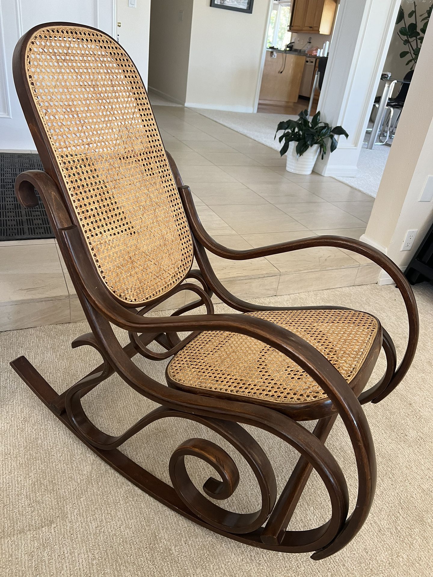 Mid 20th Century Thonet Style Bentwood Rocking Chair 