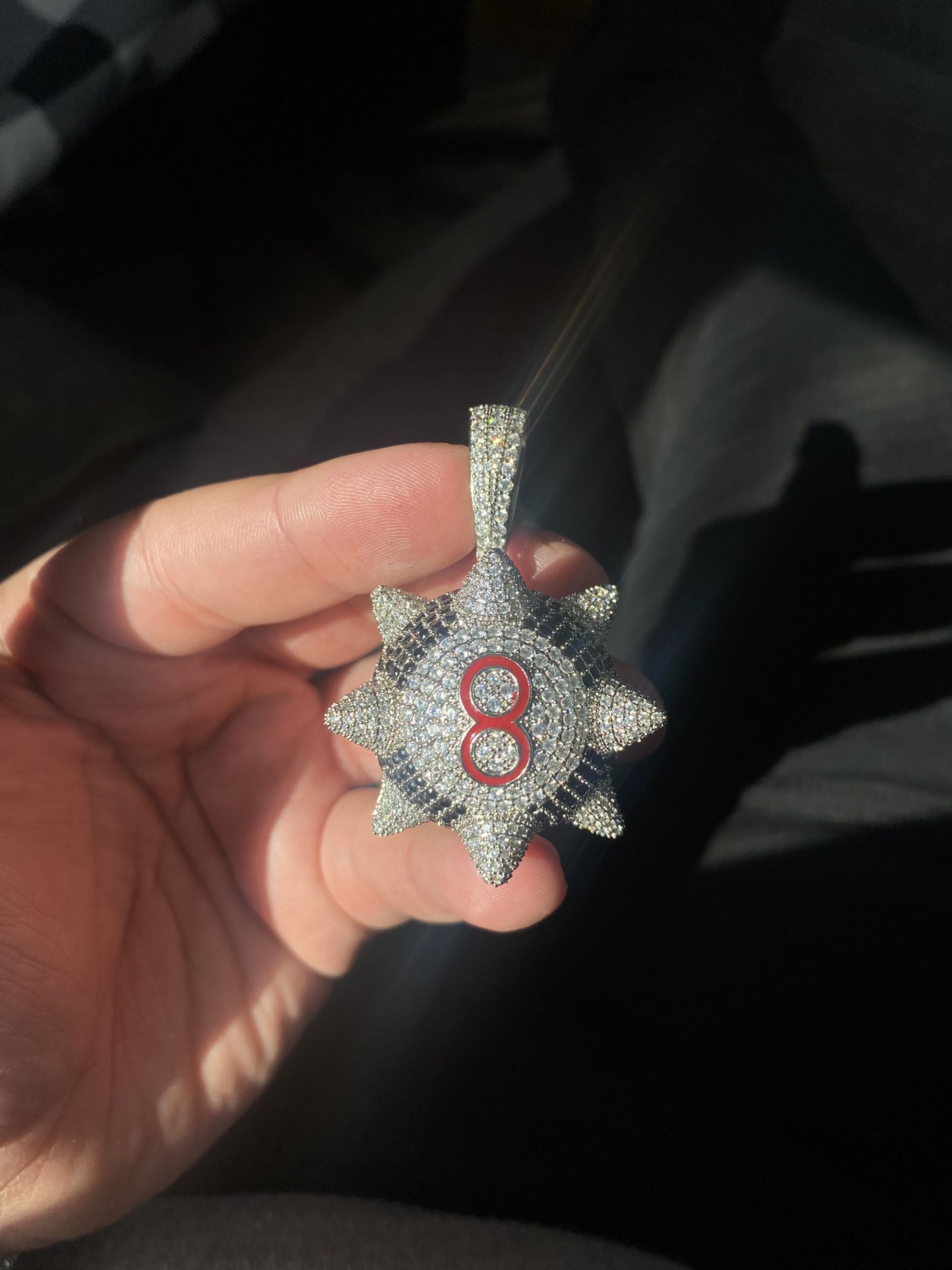 Spiked 8 Ball Pendant For Necklace