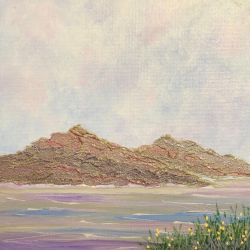 The Mountains are Calling Original Acrylic Painting - Deb Bossert Artworks, 6x6"