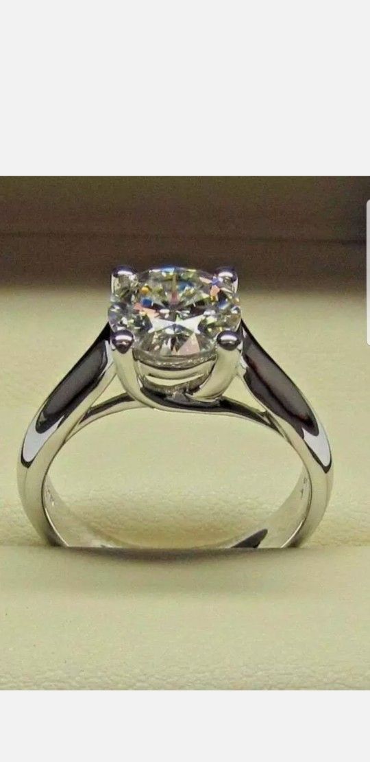 7mm CT) Solitaire Moissanite 4Prong Antique Engagement Ring