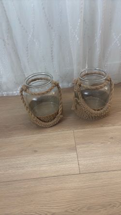 Clear glass rope jar
