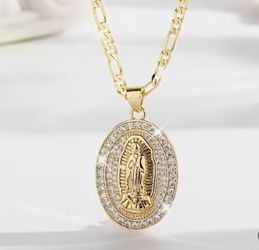 Jewelry Guadalupe Virgen Pendant Necklace New