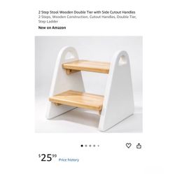 Brand new 2 Step Stool Wooden Double Tier