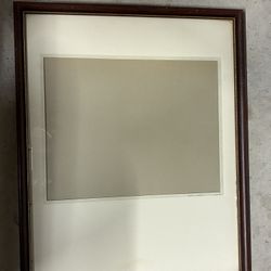 Vintage 1954 Wood Picture Frame With Mat