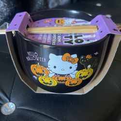 Hello Kitty, Ceramic Bowl With Chopsticks