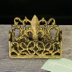 Bronze Fleur de Lis Business Card Holder