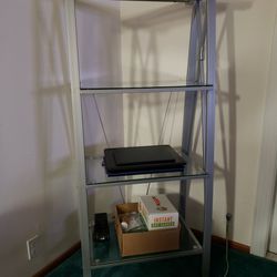 Bookcase Shelf Metal Glass