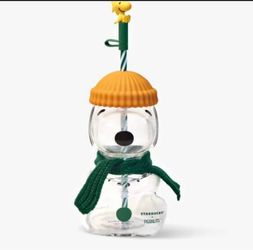 Starbucks x Peanuts Snoopy Glass Bottle brand new in Starbucks box sealed