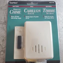 Carlon RC3105 White Wireless Door Bell Chime 75 Foot Range Brand New sealed