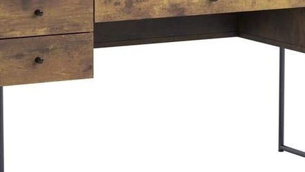 Analiese 4-Drawer Writing Desk Rustic Oak