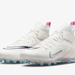 Men's Nike Alpha Huarache 8 Elite LAX White Multicolored Football Cleats Sz 12🏈