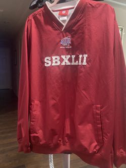 NFL Vintage 2008 Super Bowl XLII  Throwover 1/4 Zip Side Jacket Men's  Large