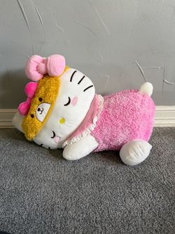 Hello Kitty and Friends Hello Kitty  Sleeping Plush Pink Bow