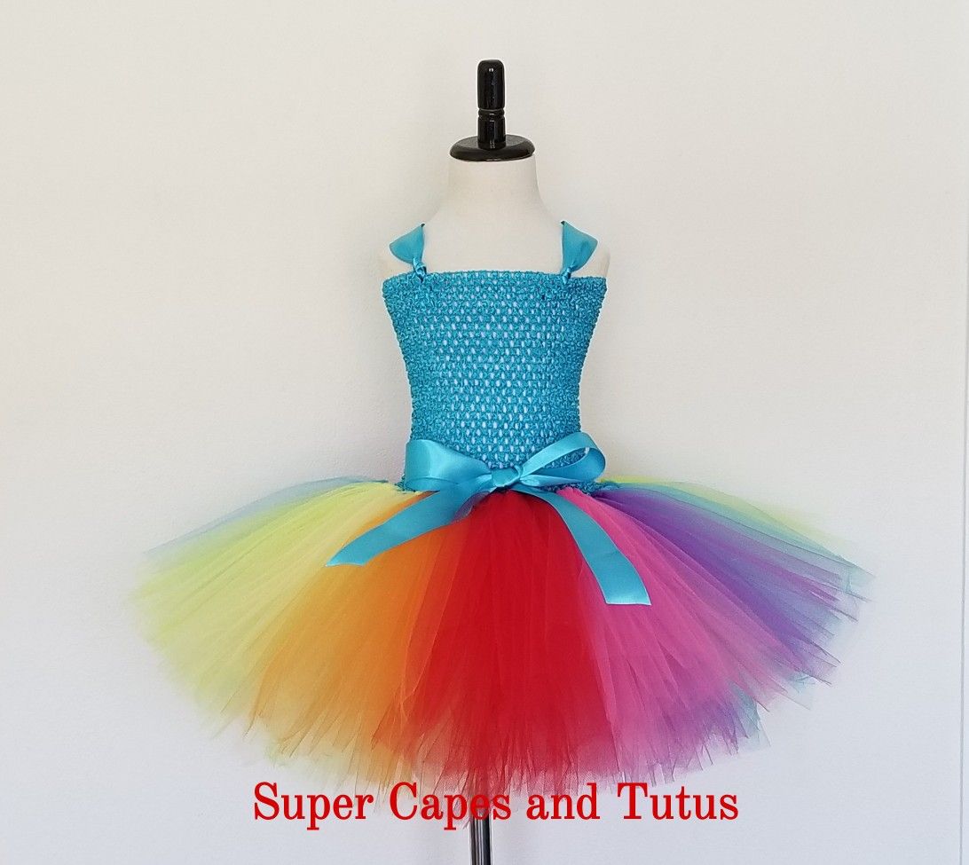 Rainbow Tutu Dress/ Troll Tutu Dress