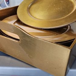 Gold Color Chargers With Storage Box