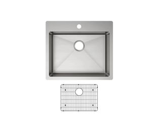 Elkay Crosstown 25 in. Undermount Single-Bowl Stainless Steel Sink with Rack