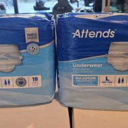 2 Attends Underwear Size L