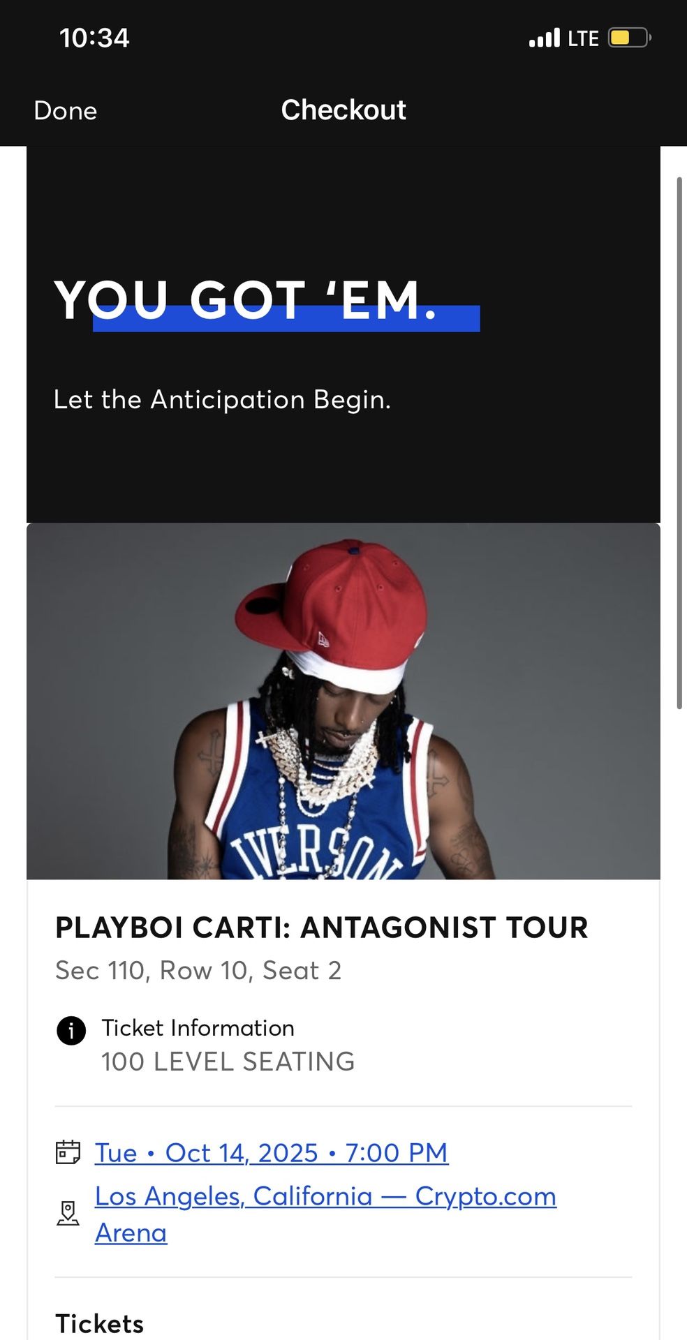 Antagonist Tour Ticket at Crypto