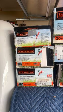 Black & Decker string trimmer edger 14 inch corded which means electric electrical